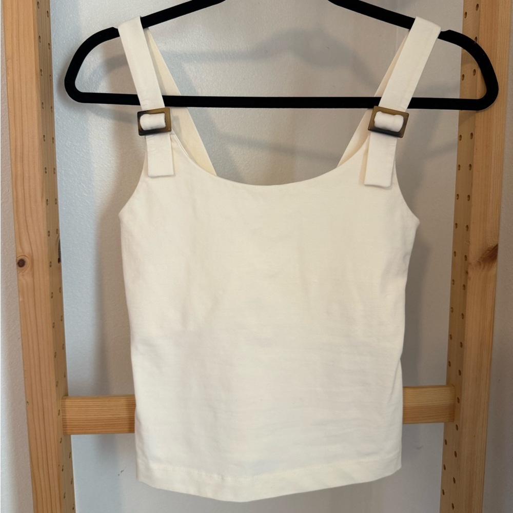 & Other Stories Cream Tortoise Shell Strap Tank Top